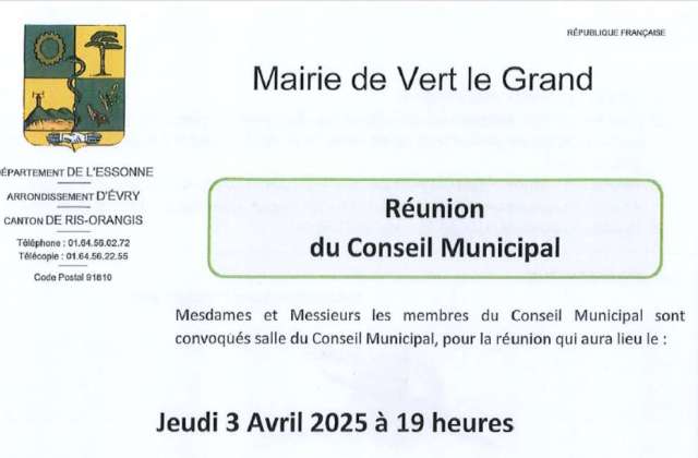 Réunion du Conseil Municipal